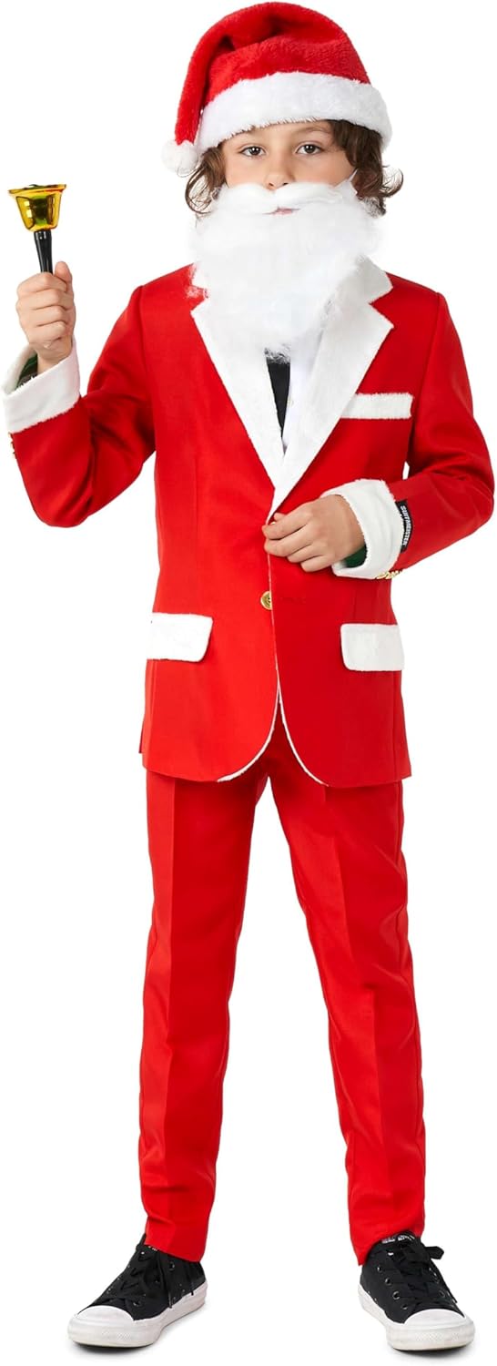 Suitmeister Weihnachtsanzug für Jungen - lustige hässliche Weihnachtskleidung mit echten Lichterner