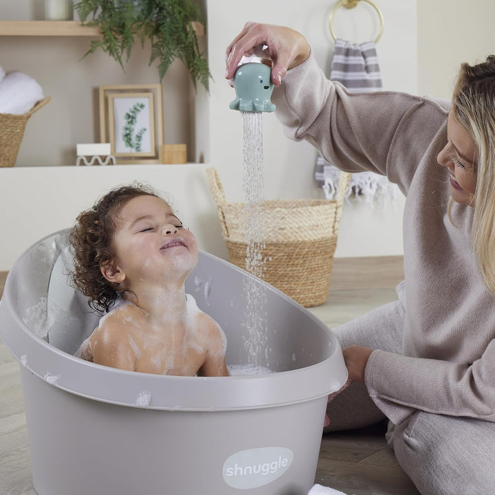 Shnuggle Kleinkind-Badewanne | Grössere Badewanne für grössere Kinder beim Baden | inklusive warmer