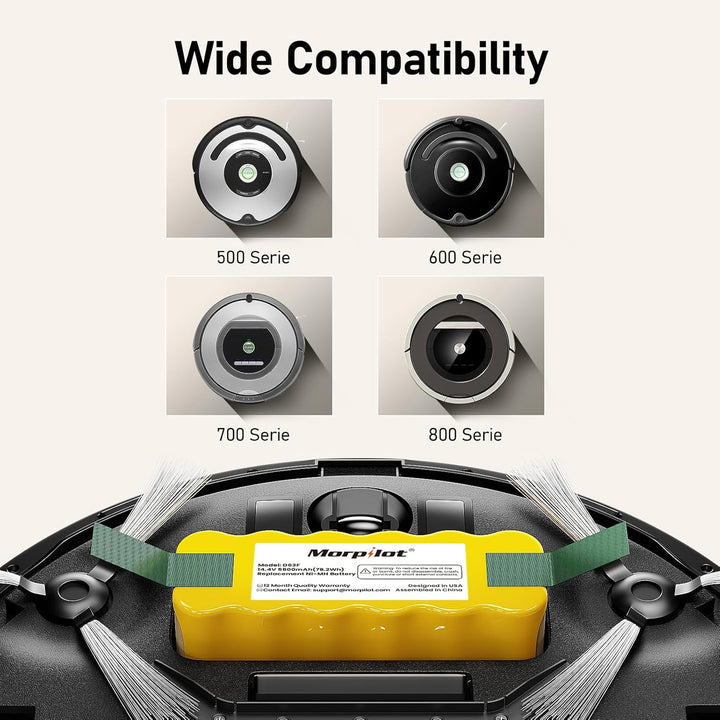 Morpilot 5500mAh Akku für iRobot Roomba, NI-MH Ersatzakku für iRobot Roomba 500 521 530 560 563 565