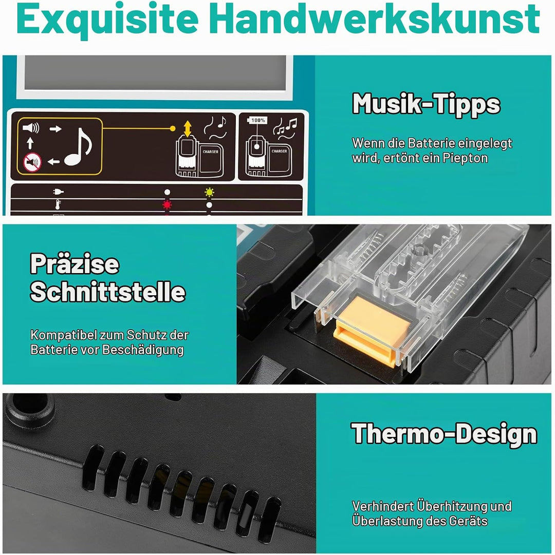 3.5A DC18RC Schnellladegerät Kompatibel mit Makita 14,4V-18V Li-Ion akku BL1815 BL1830 BL1840 BL1850
