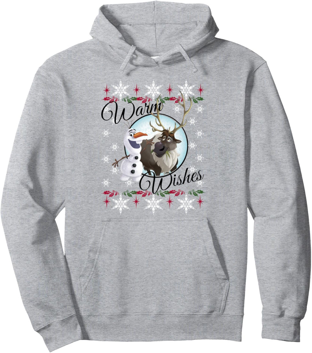 Disney Frozen Olaf And Sven Warm Wishes Holiday Portrait Pullover Hoodie