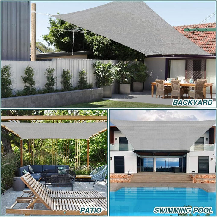 Sonnensegel Wasserdicht 2x3m mit Befestigungs, Sonnensegel Rechteckig für Balkon UV Schutz Sonnensch