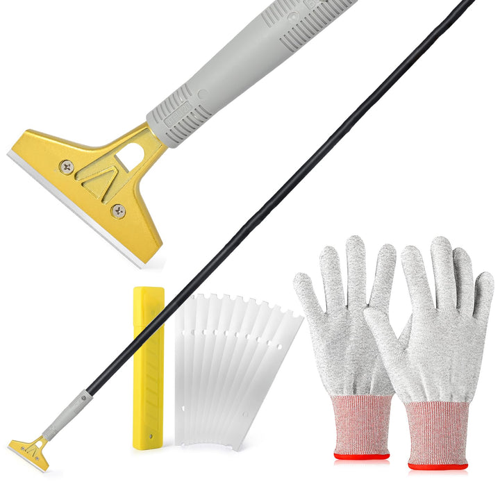 FOSHIO LangGriff Tapetenentferner 4" Schaber mit 20PCS Klinge Tapetenschaber Und 150cm Verlängerungs