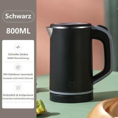 MiliPow 800ML Reisewasserkocher, 4 Minuten schnelles Kochen, Tragbarer Wasserkocher, Mini Camping Wa