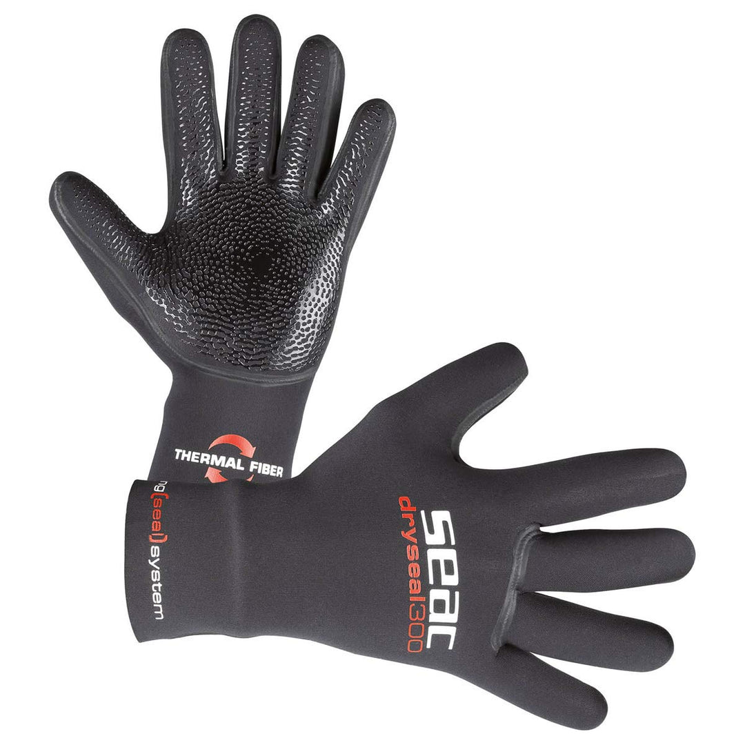 Seac Dry Seal, High Stretch Premium Neopren Tauchhandschuhe, 3 mm für Herren und Damen L Schwarz, L