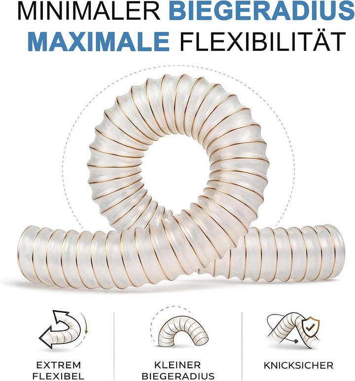 Norres Absaugschlauch Absauganlage Spiralschlauch Spänenschlauch Holz schwer entflammbar Flexschlauc
