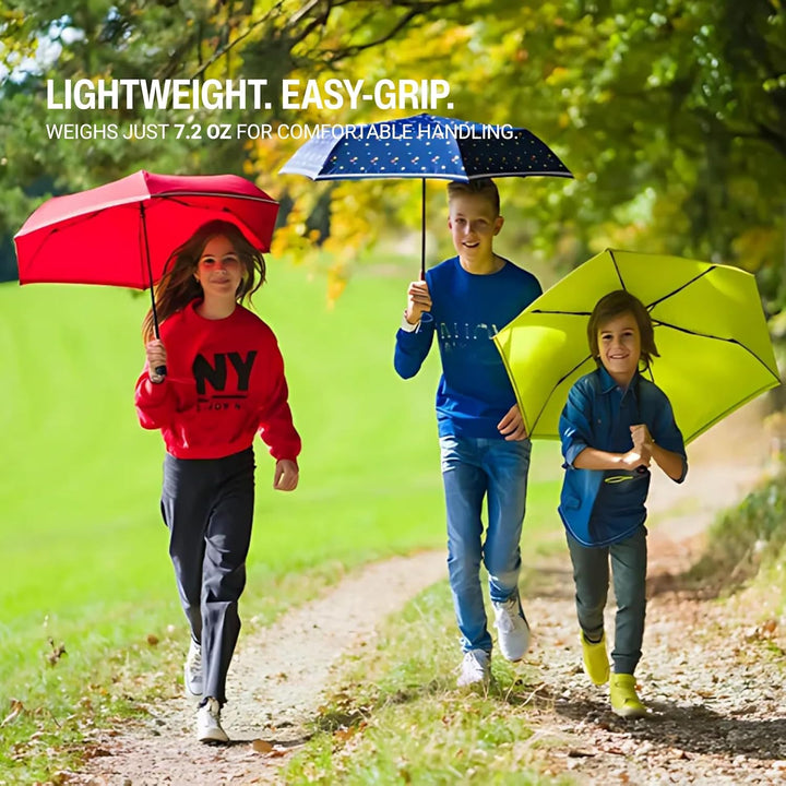 Knirps Rookie manual Kinder Regenschirm triple blue, 90 cm, Triple Blue