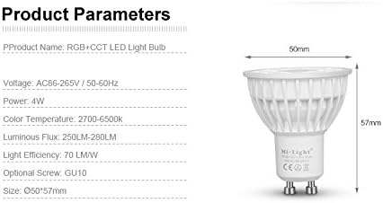 LIGHTEU®, 12x 4W GU10 RGB + CCT LED-Strahler Farbwechsel und CCT WW CW Temperatur einstellbar, origi