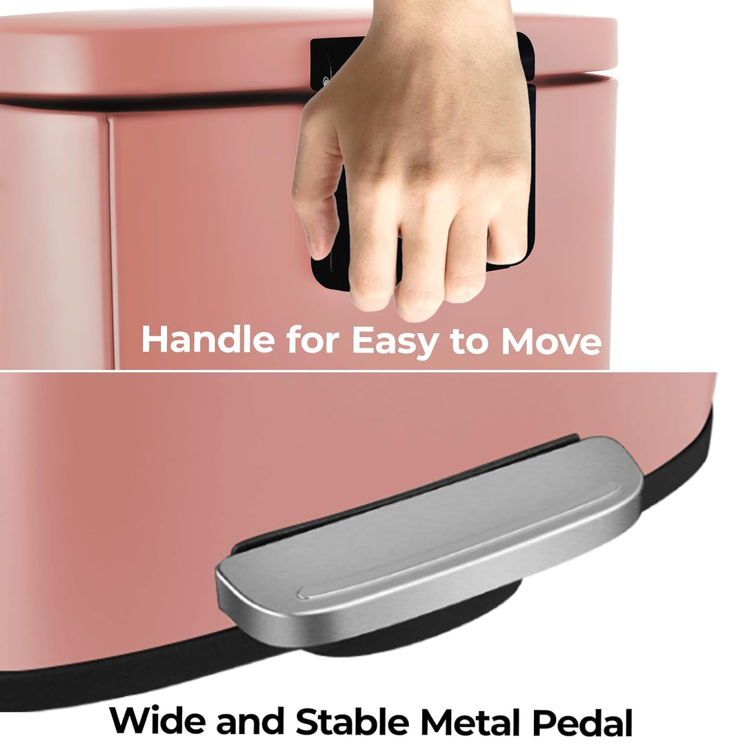 LIFERUN Mülleimer Küche 30l, Abfalleimer mit Deckel, Softclose Treteimer aus Stahl, mit Inneneimer f