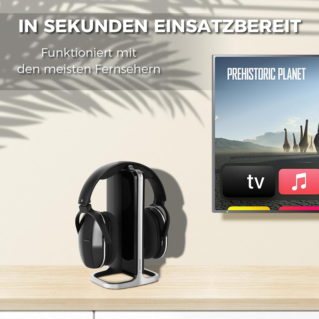 Funkkopfhörer Kabellos für TV – TV Kopfhörer Kabellos mit Ladestation &amp; RF-Sender, Seniorenfreundlic