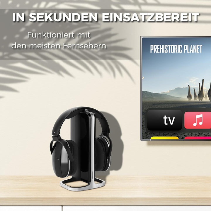 Funkkopfhörer Kabellos für TV – TV Kopfhörer Kabellos mit Ladestation &amp; RF-Sender, Seniorenfreundlic
