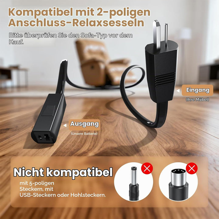 Battery Pack for Reclining Furniture 2500mAh Universal Wireless Recliner Battery Pack Charger for El