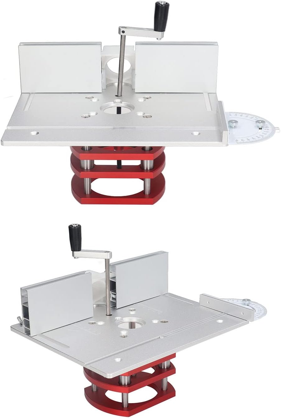 Oberfräserlift mit Oberplatte, Aluminium-Präzisionsfräser-Hebesystem mit Gehrungslehre, Holzbearbeit