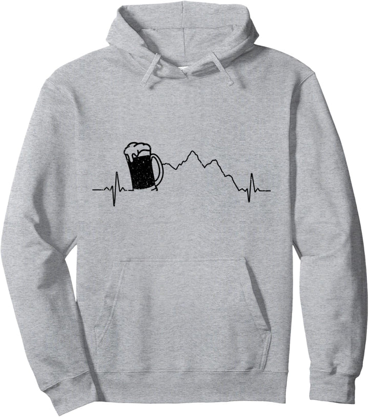 Berge Bier Wandern HerzschlagGeschenk Pullover Hoodie