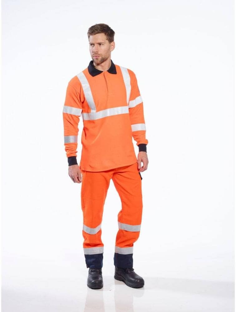 Portwest Flammhemmendes RIS Polo-Shirt, Grösse: XXXL, Farbe: Orange, FR76ORRXXXL