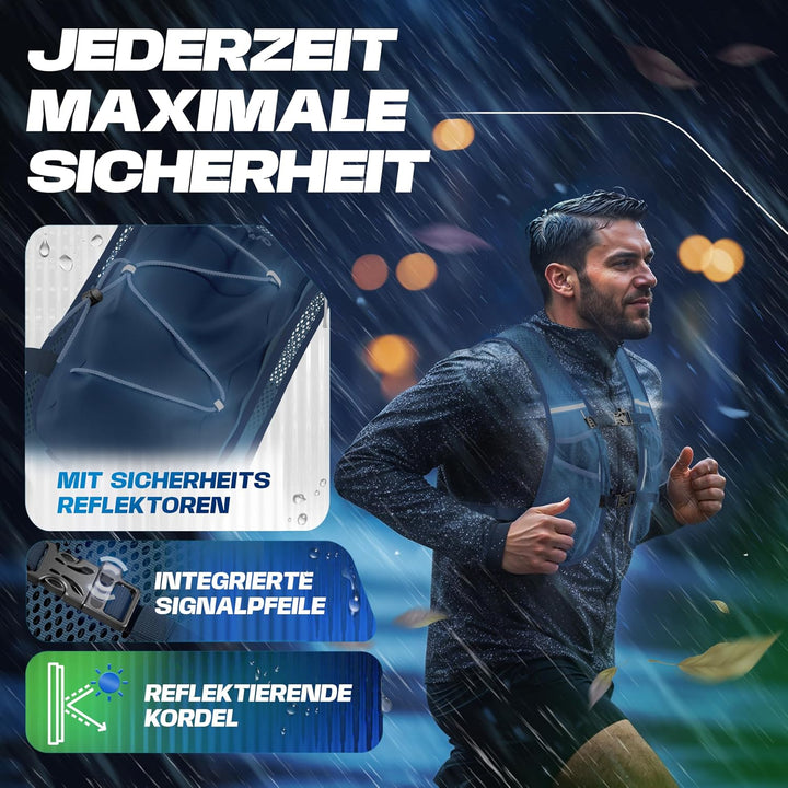 SASMO® Laufweste Damen &amp; Herren 5L / 2L | Running Vest - Ultraleicht &amp; atmungsaktiv| Laufrucksack Da
