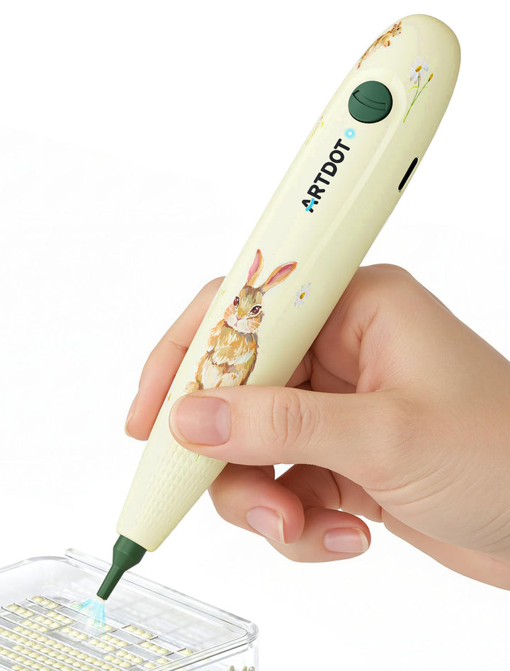 ARTDOT Elektrischer Diamond Painting Stift Set, ein Kabelloser Automatischer Wachsstift als Zubehör