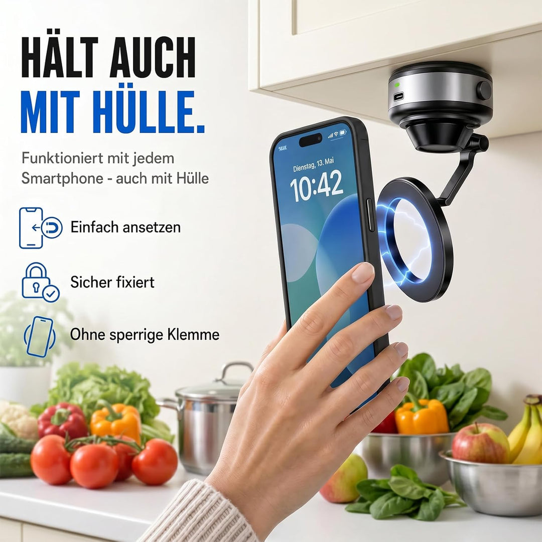 xinrongda Handy Halterung Elektrisch, Selbstansaugende Handyhalterung Auto mit 360° drehbarem Magnet
