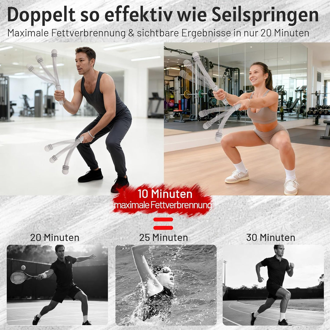 Tragbare Battle Rope Ohne Seil mit verstellbaren Gewichten, leises Home Gym,Ropeless Battle Rope mit
