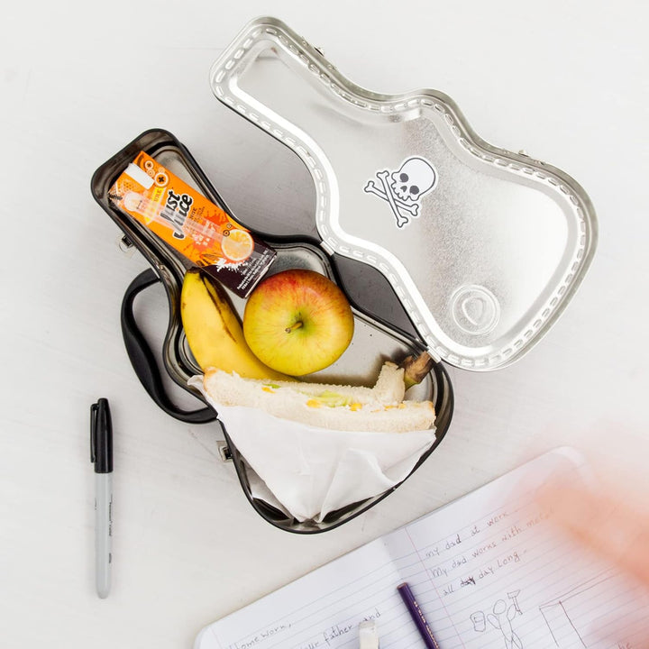 Suck UK Guitar Lunch Box, Brotdose Im Gitarrenkoffer-Design Gitarre, Blechdose Aufbewahrungsbox Paus