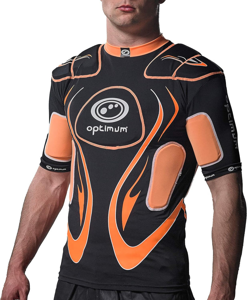 OPTIMUM Jungen Unisex Junior Inferno Schützende Schulterpolster, Schwarz, Mini, Black/Orange