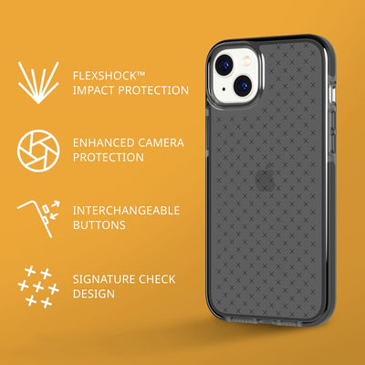 tech21 iPhone 14 Plus Evo Check - Stossdämpfende & schlanke Schutzhülle mit 16 Fuss FlexShock Multi-