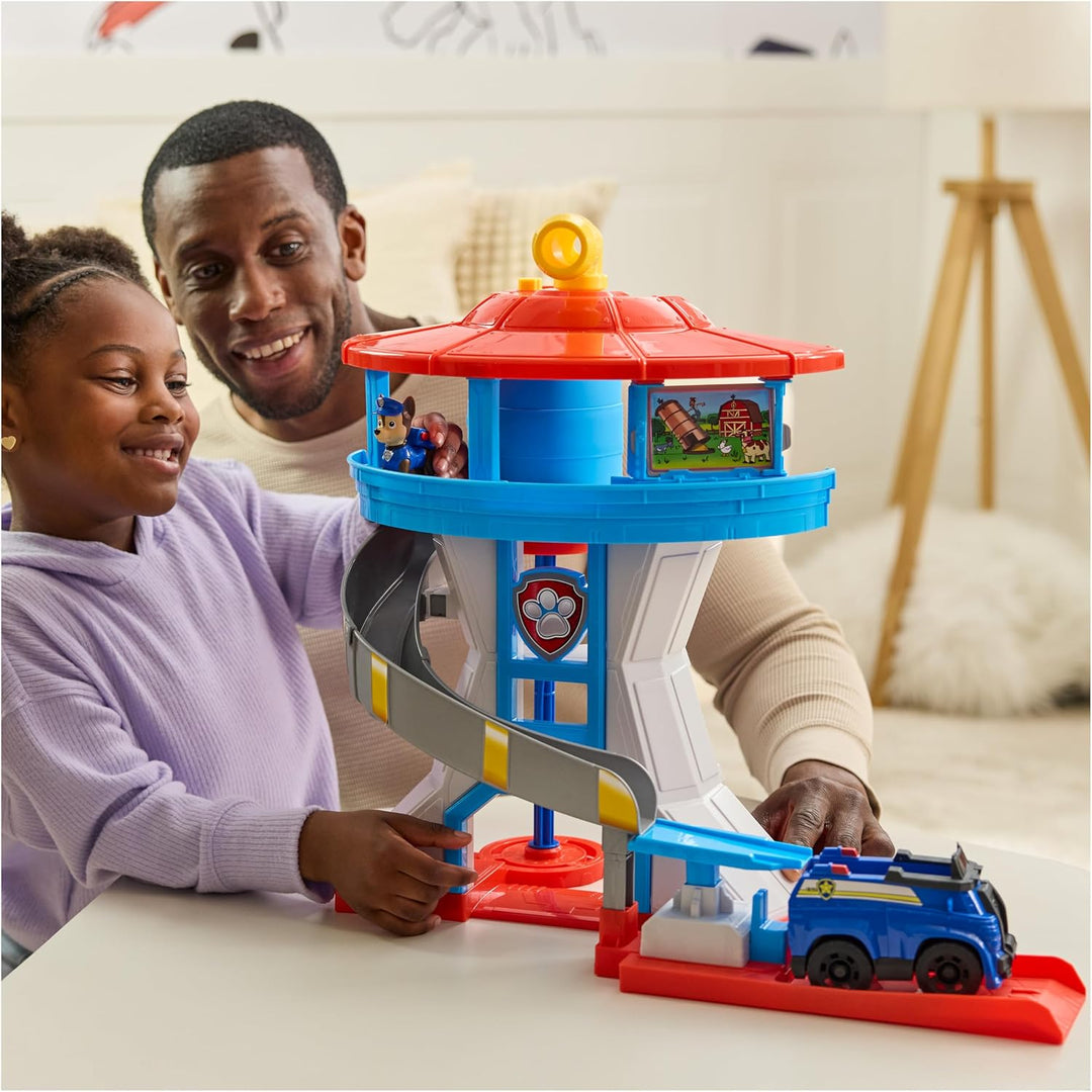 PAW PATROL - Lookout Tower (2025), über 50 cm hoch, Hauptquartier Spielset mit 1 Basis Polizei-Fahrz