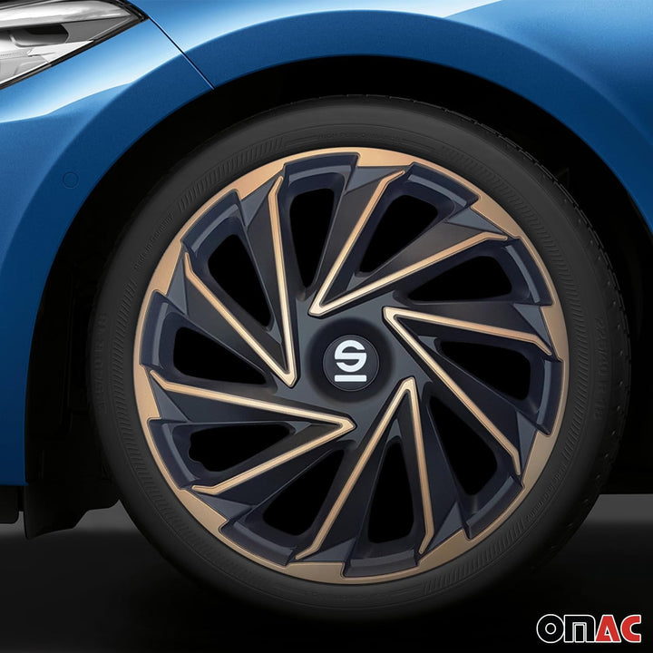 Sparco Radzierblenden Varese - 16-Zoll - Gold/Schwarz - Satz mit 4 Stück