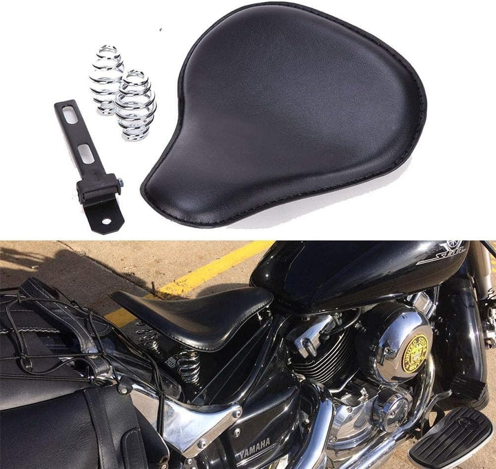 Motorrad Leder Solo Sitz Motorradsitze mit 3'' Feder Halterung Kit für Chopper Bobber Sportster XL88