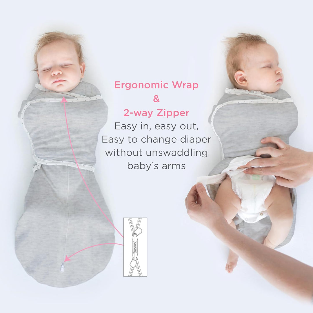 SwaddleDesigns Unisex Baby Omni 6-Wege Omni (1er Pack) 3M (5.4-8.2 kg) Heathered Gray, 3M (5.4-8.2 k
