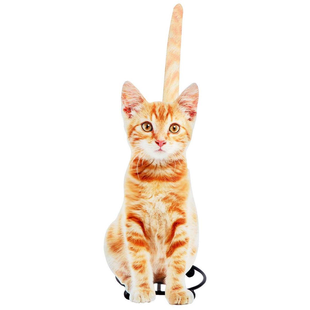 HEMOTON Stehender Rollenhalter Küchenpapierhalter Orange Katze Figur Eisen Kunst Toilettenpapierhalt