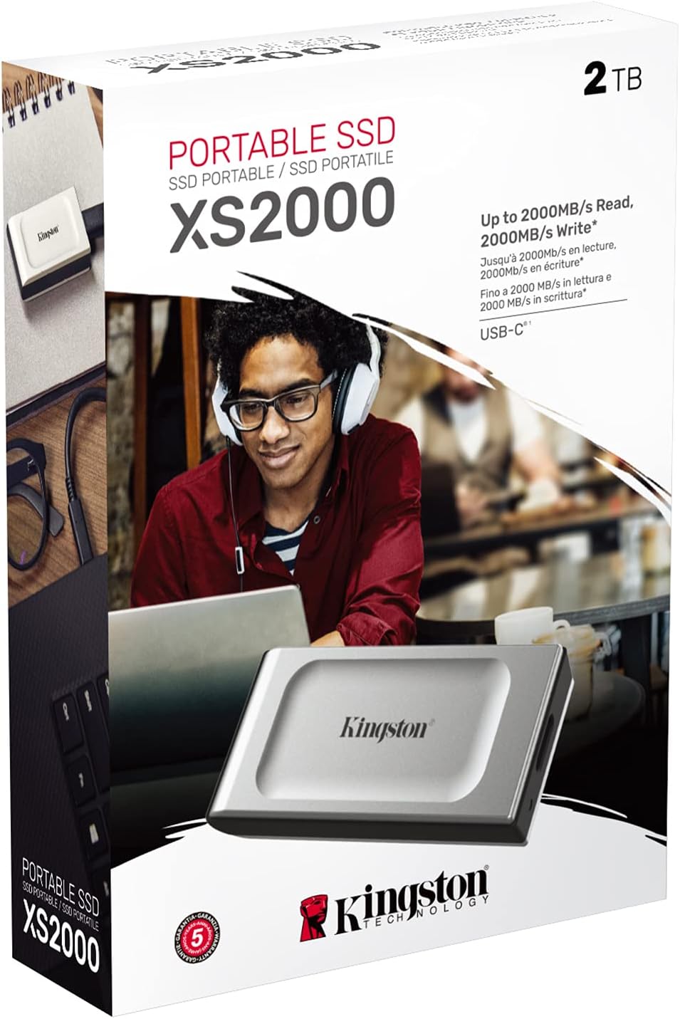 Kingston XS2000 2TB - Externe SSD - USB Type-C 3.2 Gen 2x2 - Portables Laufwerk - Bis zu 2.000MB/s L