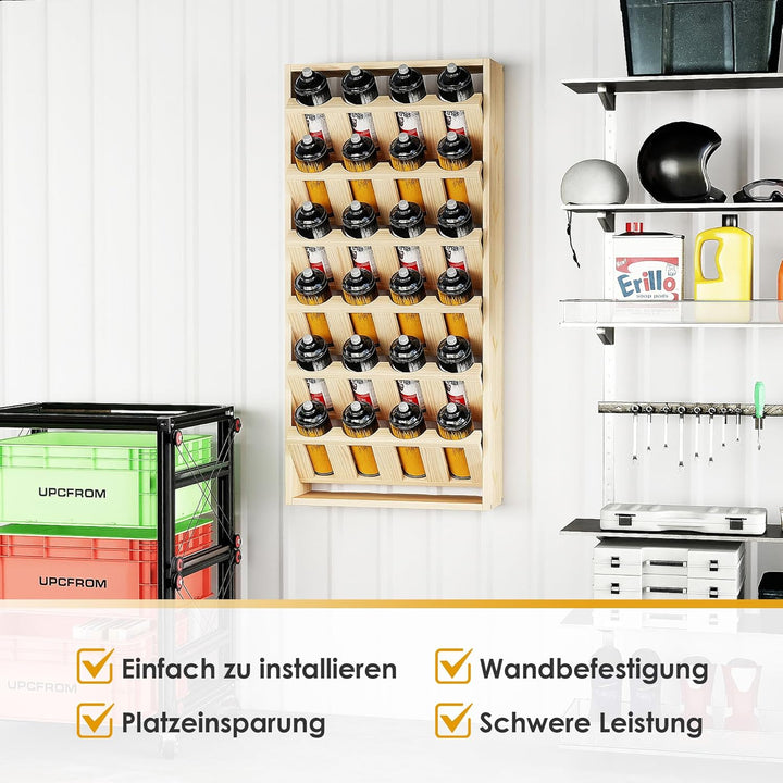 Sprühdosenhalter zur Wandmontage, 6-Tier Sprühdosenhalter Aufbewahrungsregal, 24 Sprühflaschen Farbf