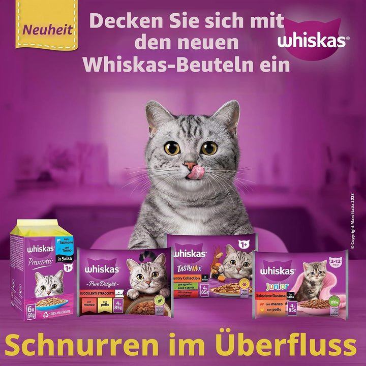 Whiskas Tasty Mix Nassfutter für Erwachsene Katzen, Auswahl des Chefkochs in Sosse, 13 x 4 x 85 g Wh