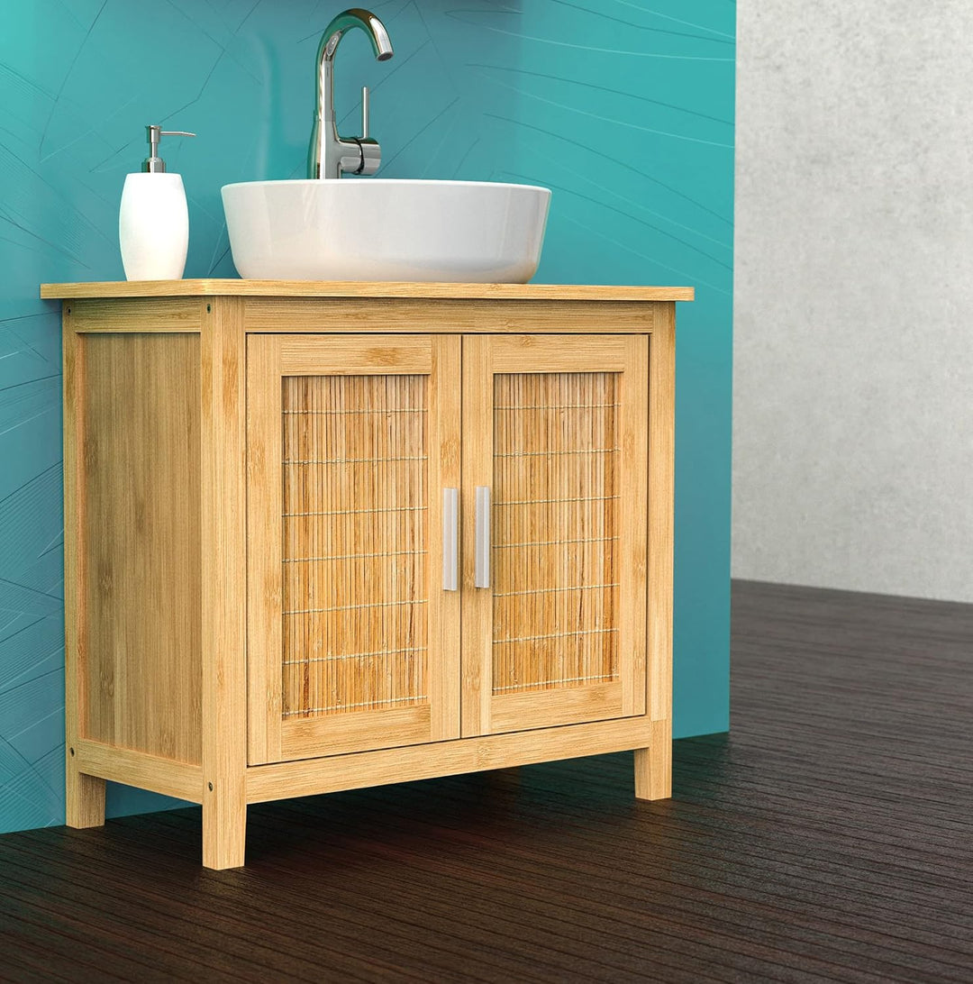 EISL BMBA02-WTU Bambus Waschbecken Unterschrank Waschbeckenunterschrank, Waschbeckenunterschrank