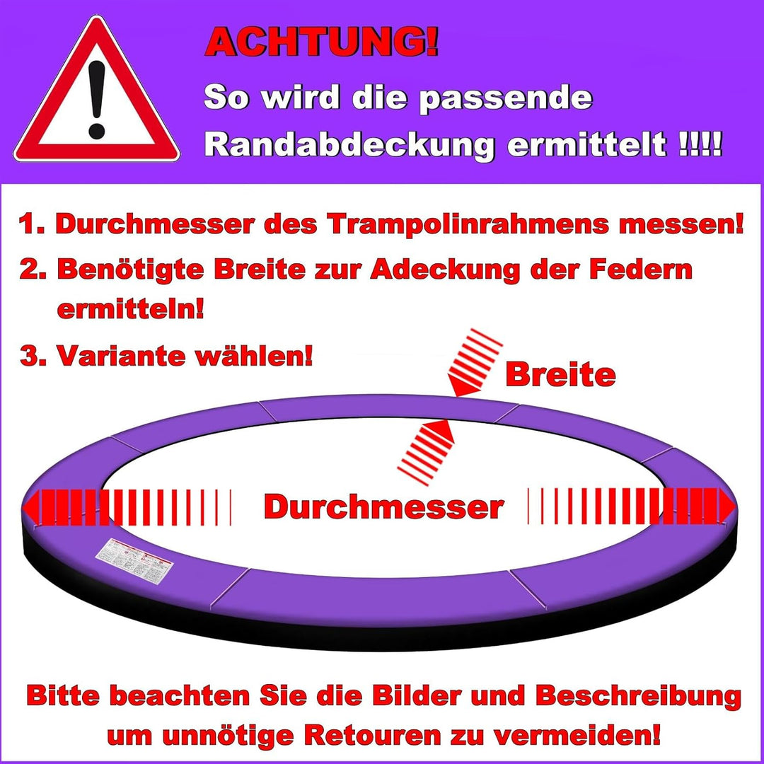 Baunsal® Trampolin Randabdeckung Ø 183 244 250 275 300 305 335 366 370 396 400 427 430 457 460 487 4