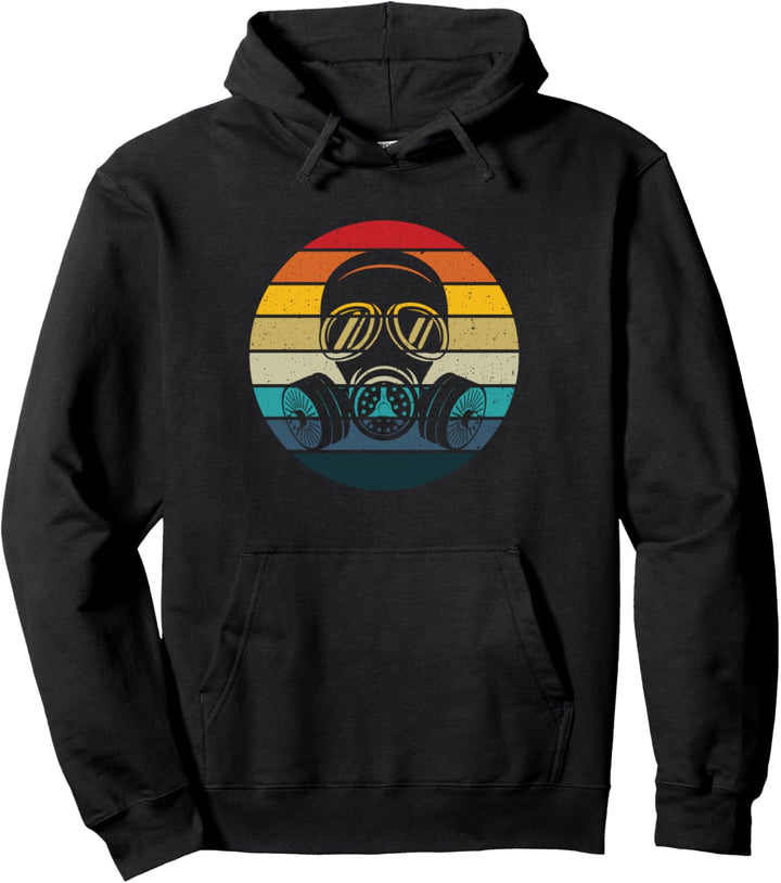 Retro sunset gas mask prepper and survivalist gift Pullover Hoodie