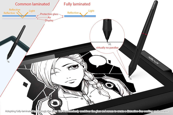 XP-PEN Artist 13.3 Pro Grafiktablett, vollamitiertes Pen Display, 88% NTSC, Drawing Tablet mit Stift