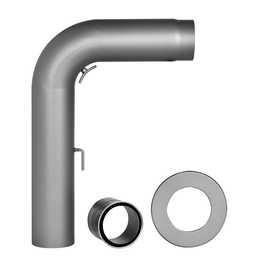 FIREFIX RD130/SBR Gezogenes Ofenrohrset aus 2 mm starken Stahl (Winkelrohrset) in 130 mm Durchmesser
