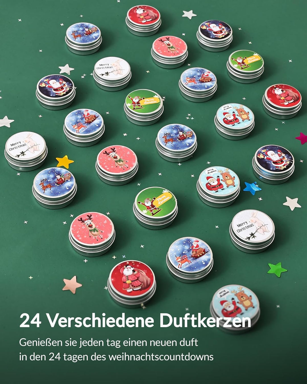 Moyel 24 Stück Adventskalender Kerzen 2025 Adventskalender 2025 Frauen Romantische Weihnachtskalende