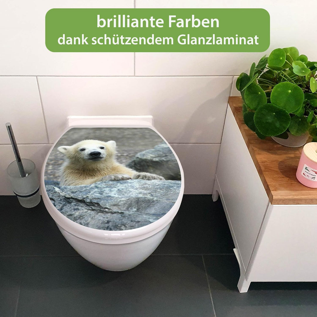 banjado Toilettendeckel mit Absenkautomatik 44,5x37cm - Soft Close Toilettensitz - WC Sitz mit Absen