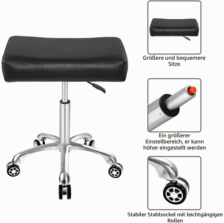 Antlu Hocker Mit Rollen Rollhocker Höhenverstellbar Drehstuhl Drehhocker Arbeitshocker Bürohocker Si