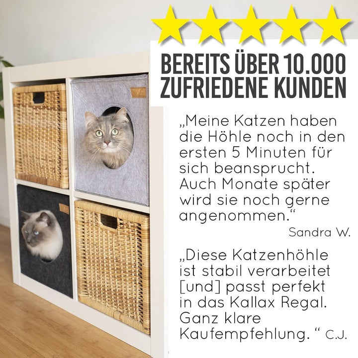 Katzenhöhle Filz fürs Regal z.B. Kallax oder Expedit I Kuschelhöhle Regal I Katzenhöhle für 2 Katzen