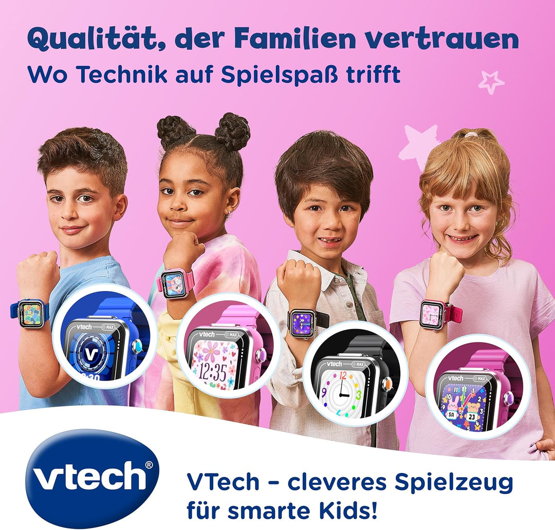 Vtech KidiZoom Smart Watch MAX Lila I Kinder-Smartwatch mit Duokamera I Touchscreen I 1,69 Zoll I Sp