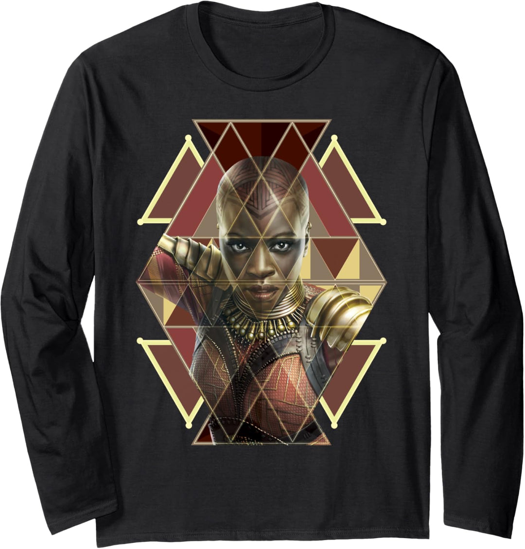Marvel Black Panther Okoye Geometric Portrait Langarmshirt