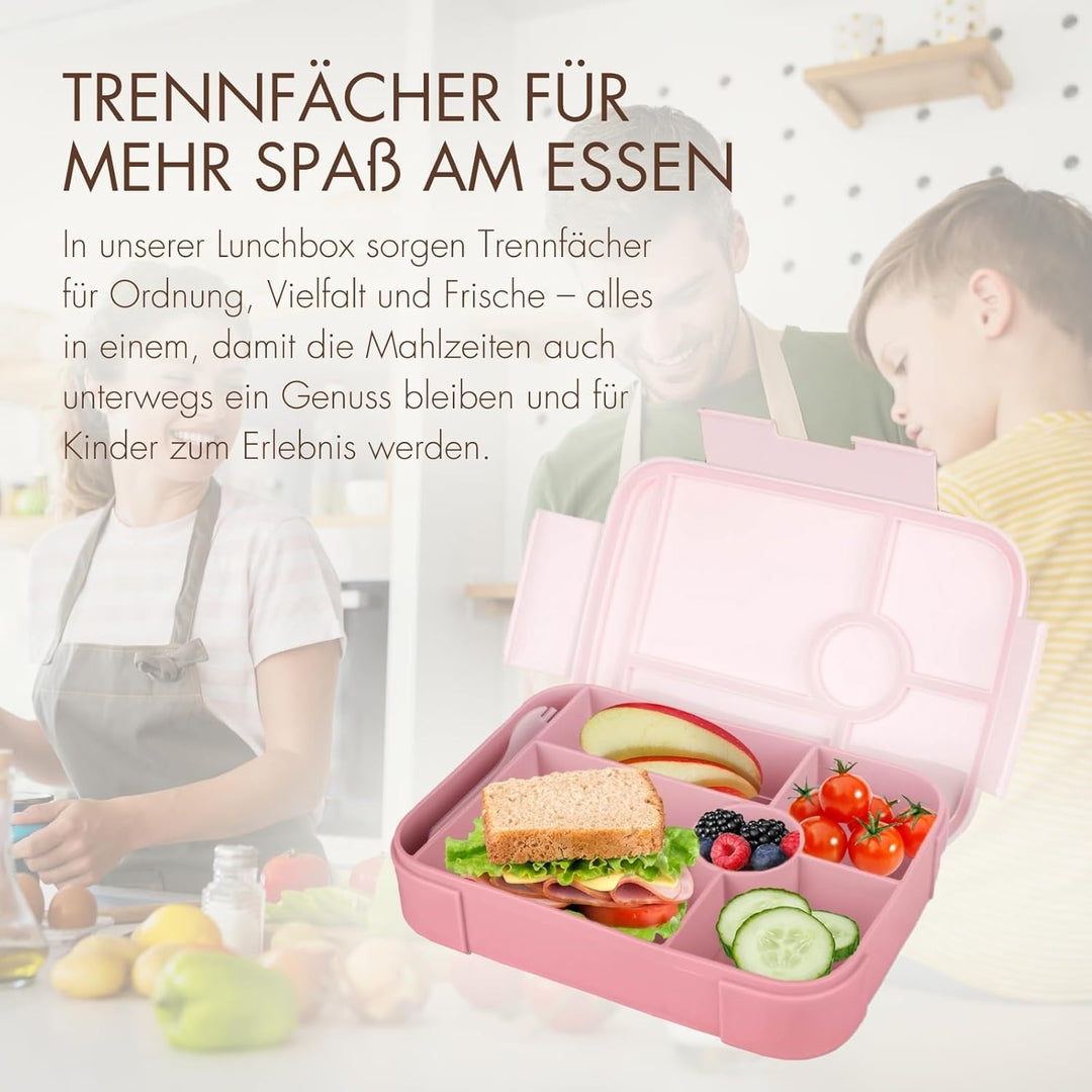 MOYO Kinder Brotdose in Rosa I Luftdichte & auslaufsichere Brotzeitbox I Hochwertige & stilvolle Bro