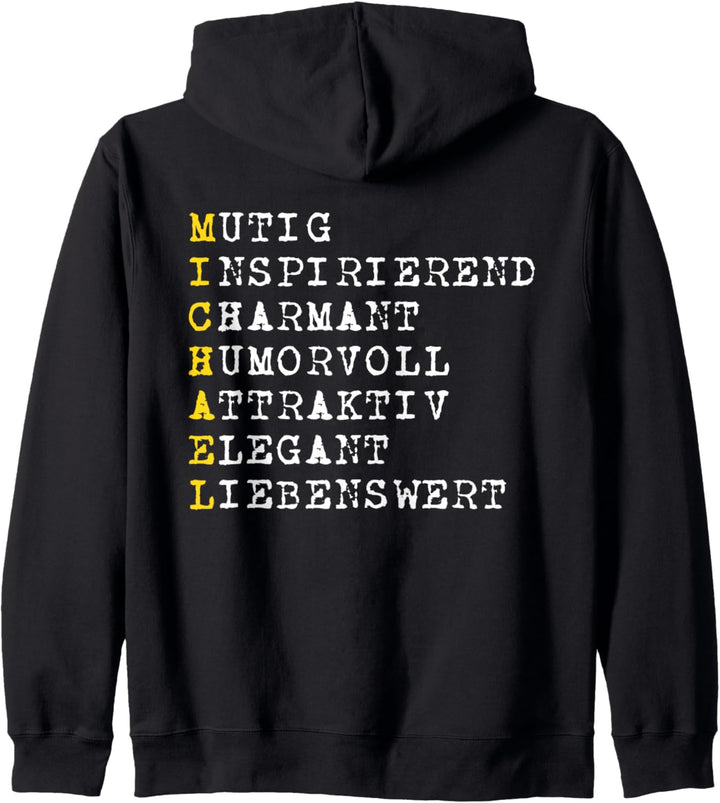 Positive Adjektive Michael Name Personalisiert Michi Lustig Kapuzenjacke