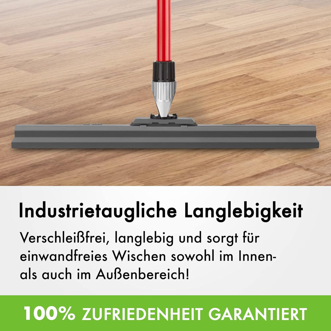 Wasserabzieher/Wasserschieber mit extra langlebiger 45cm Silikon Lippe, 4 Teile Griff 140cm, flexibl