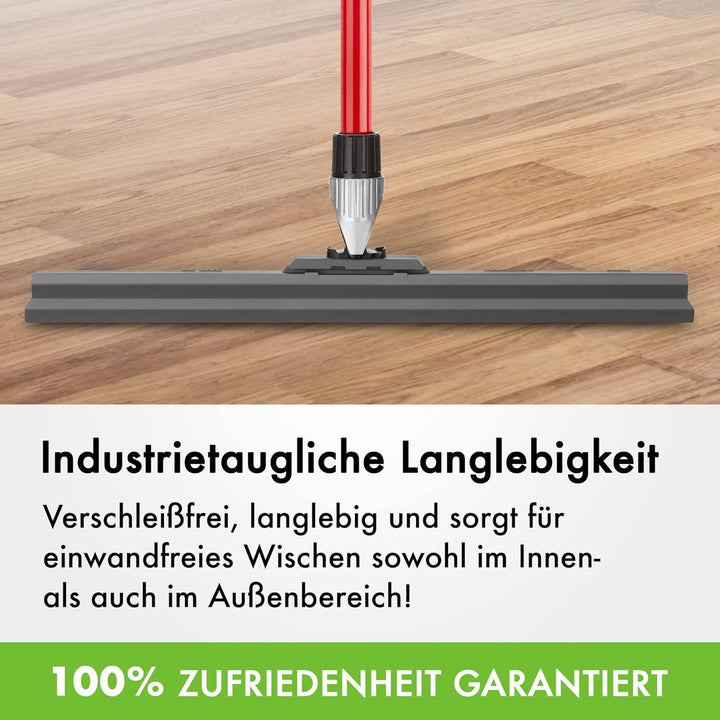 Wasserabzieher/Wasserschieber mit extra langlebiger 45cm Silikon Lippe, 4 Teile Griff 140cm, flexibl