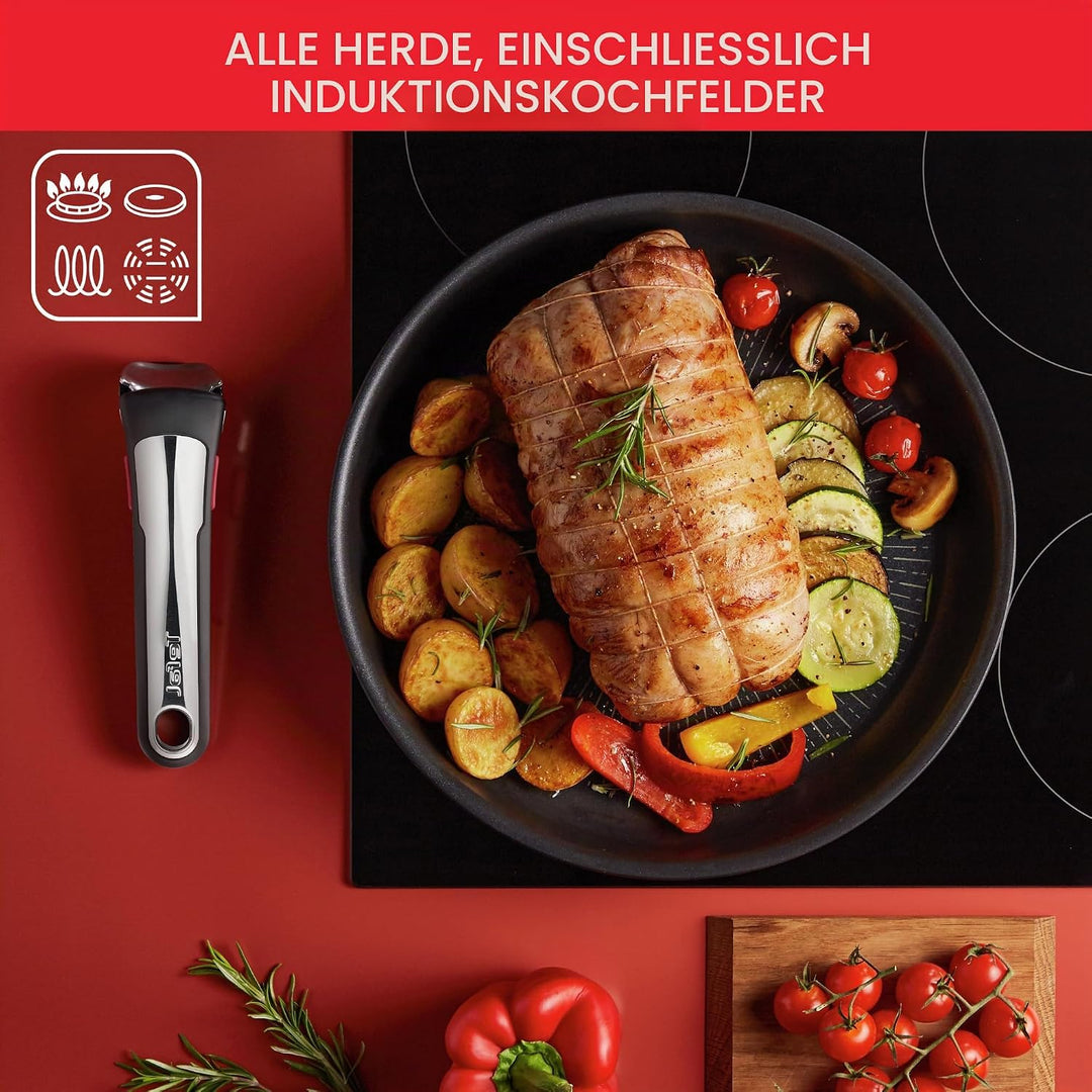 Tefal L3959053 Ingenio Unlimited On Töpfe- und Pfannen-Set, stapelbar, abnehmbarer Griff, platzspare